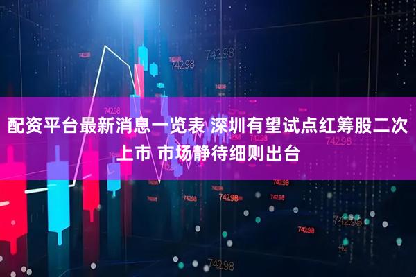 配资平台最新消息一览表 深圳有望试点红筹股二次上市 市场静待细则出台